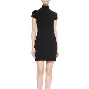 Autumn Cashmere beaded shoulder turtleneck dress